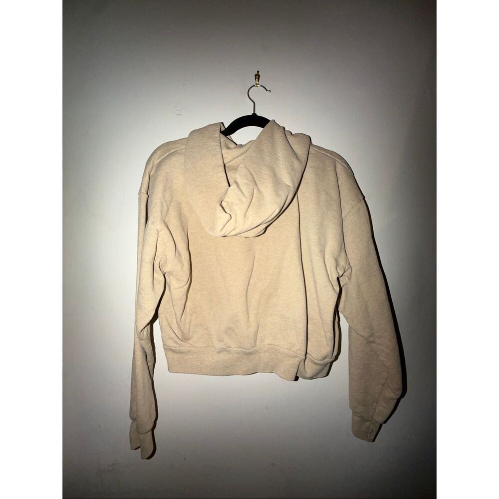 S/M tan cropped zip up hoodie - Picture 4 of 4